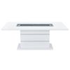79" White Faux Crystals Glass and Wood Pedestal Base Dining Table