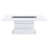 79" White Faux Crystals Glass and Wood Pedestal Base Dining Table