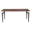 71" Brown and Black Wood and Steel Dining Table