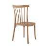 Set of Two Tan and Natural Heavy Duty Plastic Slat Back Dining Side Chairs