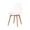 Set of Four White and Natural Heavy Duty Plastic Dining Side Chairs