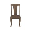 Set of Two Brown Solid Wood Slat Back Dining Side Chairs