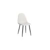 Set of Four Beige and Black Fabric and Metal Dining Side Chairs