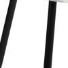 Set of Four Beige and Black Fabric and Metal Dining Side Chairs