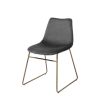 Set of Two Dark Green and Gold Velvet and Metal Dining Side Chairs