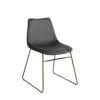 Set of Two Dark Green and Gold Velvet and Metal Dining Side Chairs