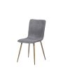 Set of Four Dark Gray and Gold Fabric Dining Side Chairs
