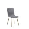 Set of Four Dark Gray and Gold Fabric Dining Side Chairs