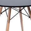 32" Black and Natural Wood Round Top Dining Table