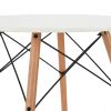 32" White and Natural Wood Round Top Dining Table