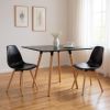 32" Black and Natural Wood Square Dining Table