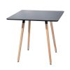 32" Black and Natural Wood Square Dining Table