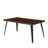 63" Dark Brown and Black Wood and Steel Dining Table
