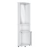 75" White Wood Corner Bar Cabinet With Three Shelves