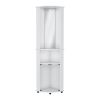 75" White Wood Corner Bar Cabinet With Three Shelves