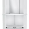 75" White Wood Corner Bar Cabinet With Three Shelves