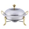 11" Silver Stainless Steel Chafing Dish With Stand