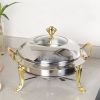 11" Silver Stainless Steel Chafing Dish With Stand