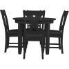Five Piece Black Round Wood Dining Set with Four Chairs