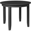 Five Piece Black Round Wood Dining Set with Four Chairs