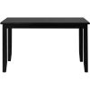 Seven Piece Black Wood Dining Set with Six Chairs