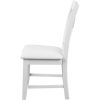 Five Piece White Wood Dining Set with Four Chairs