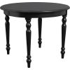 Five Piece Black Wood Dining Set with Four Chairs