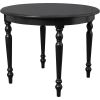 Five Piece Black Wood Dining Set with Four Chairs