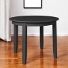 39" Black Solid Wood Round Top Dining Table