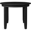 39" Black Solid Wood Round Top Dining Table