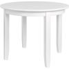 39" White Solid Wood Round Top Dining Table