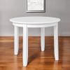 39" White Solid Wood Round Top Dining Table