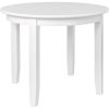 39" White Solid Wood Round Top Dining Table