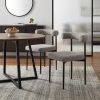 Set of Two Gray And Black Upholstered Polyester Open Back Dining Side Chairs
