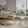 Set of Two Gray And Gold Upholstered Polyester Open Back Dining Side Chairs
