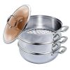 13" Silver Stainless Steel Food Steamer