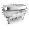 9" Silver Stainless Steel Chafing Dish With Stand