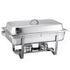 9" Silver Stainless Steel Chafing Dish With Stand