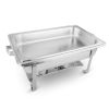 9" Silver Stainless Steel Chafing Dish With Stand