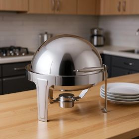 19" Silver Stainless Steel Chafing Dish With Stand