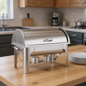 14" Silver Stainless Steel Chafing Dish With Stand