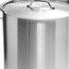 11" Silver Stainless Steel Stock Pot