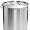 14" Silver Stainless Steel Stock Pot