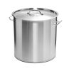 13" Silver Stainless Steel Stock Pot