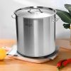13" Silver Stainless Steel Stock Pot