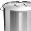 12" Silver Stainless Steel Stock Pot