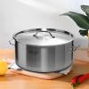 18" Silver Stainless Steel Stock Pot