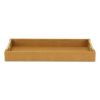 16" Camel Brown Wood Faux Shagreen Serving Tray With Handles