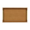 16" Camel Brown Wood Faux Shagreen Serving Tray With Handles