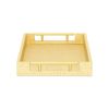 16" Gold Wood Geometric Serving Tray With Handles